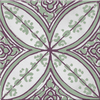Mosaic House Moroccan tile Pigalle 452 Spruce - BM Eggplant  solid hand painted handpainted 